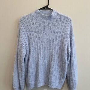 Oversized Pale Blue Fleece Sweater